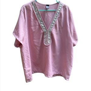 Sequin deep v top